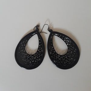 Big black oval earings